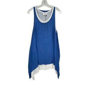 Women's Aria Layered Dress NWT Sharkbite‎  XL Blue White Cotton  Polyester